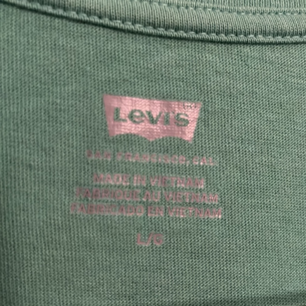 ✅ LEVI’S Short Sleeve Spell Out Logo Tee T Shirt Retro Style Red Tab Top Neon - Picture 5 of 6